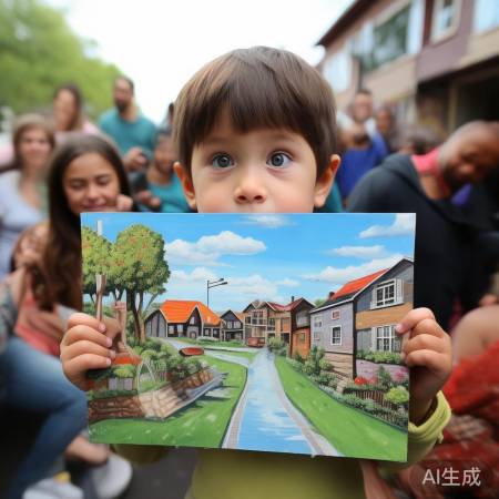 小区绘画神童作品引关注