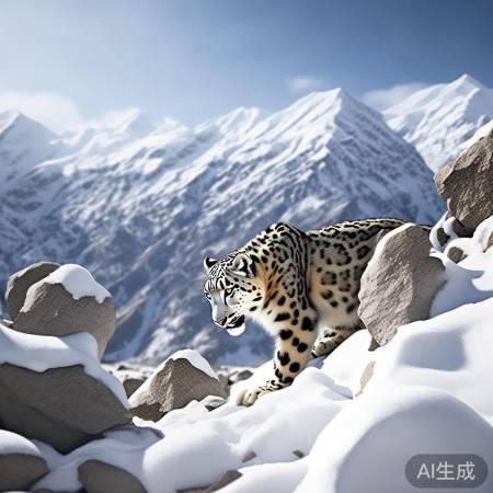 雪豹捕猎挑战大