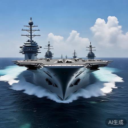 美国航母编队气势磅礴
