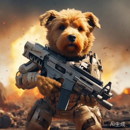 高科技狗形机器人战场立功