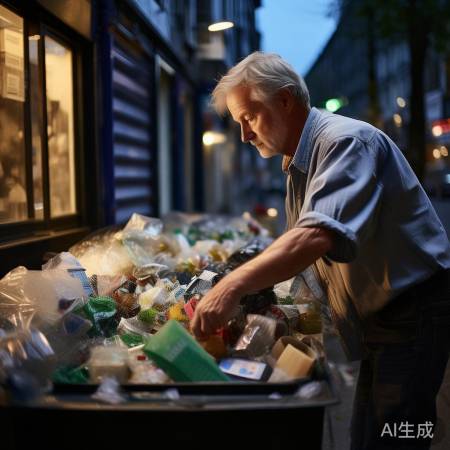 丹尼尔街头翻垃圾桶