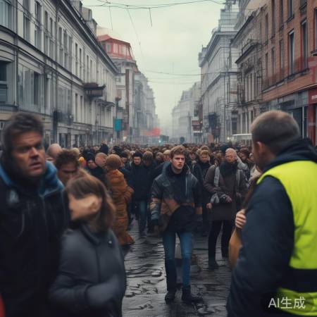 紧张氛围下的基辅市