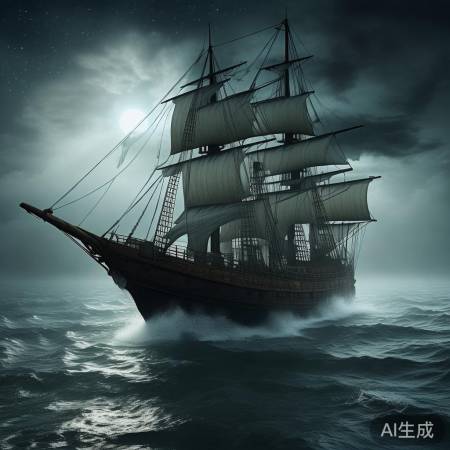 神秘幽灵船漂浮