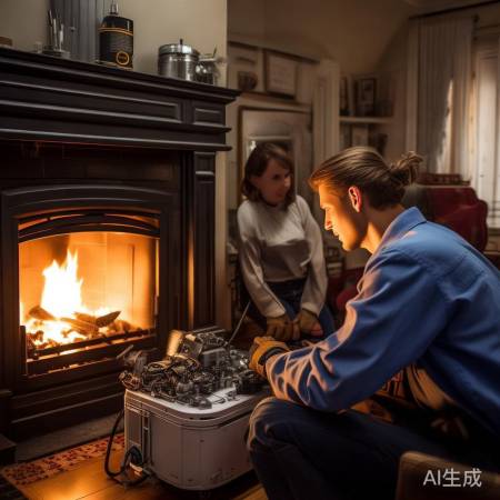 维修师傅修好暖气