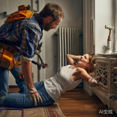 暖气维修意外,女子晕倒