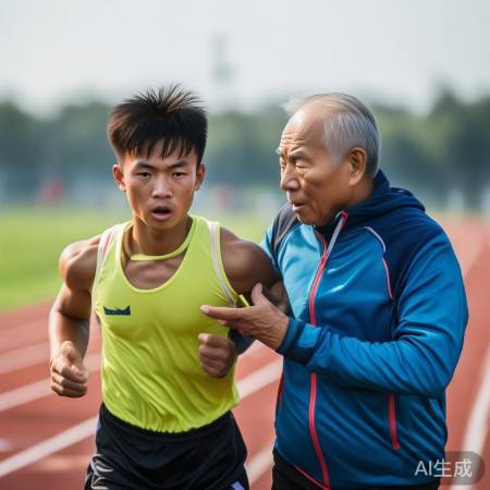 教练张老师辅导李浩然,心理辅导