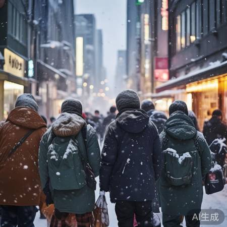 寒潮来袭,日本变冰窟