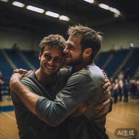 “马龙许昕拥抱,体育精神闪耀”