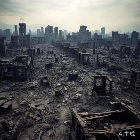 二战广岛原子弹轰炸后景象