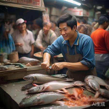 小陈鱼档生意火,刮鱼鳞视频走红