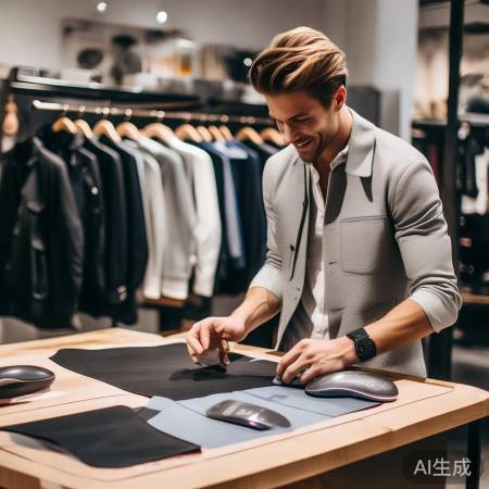 “男装店新招:超大鼠标垫吊牌”