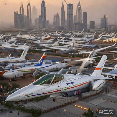 迪拜航展蒙阴影
