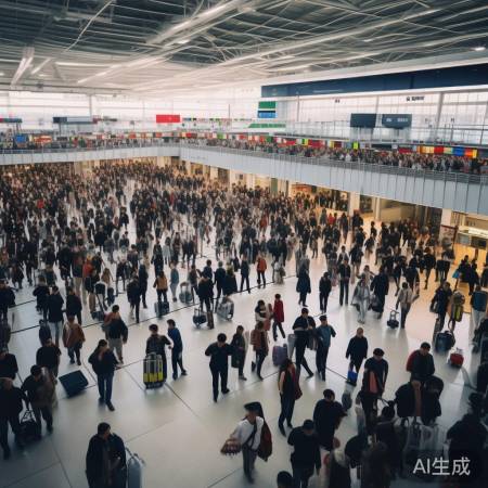 机场如春运,游客挤不停