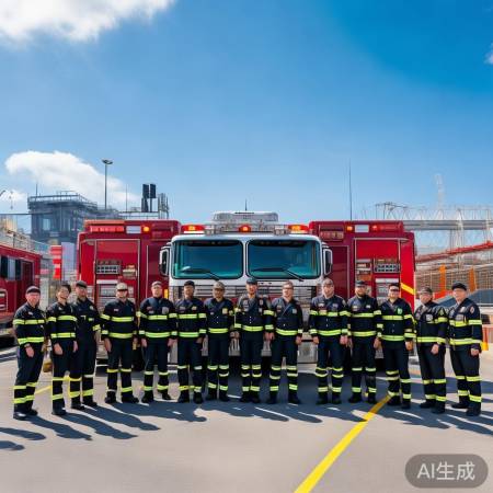 消防车队莲塘集结，守护平安。