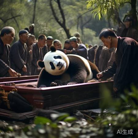 大熊猫高高安葬，入土为安