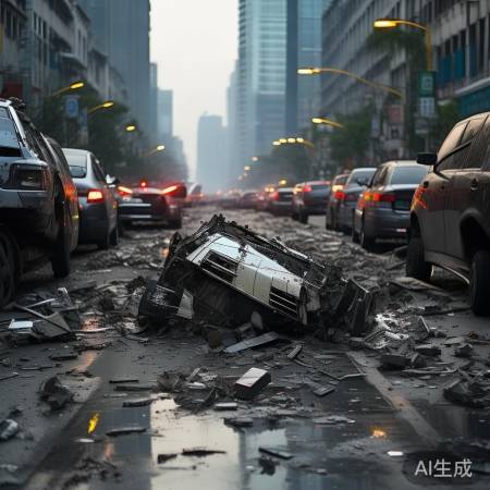 西安街头车祸现场