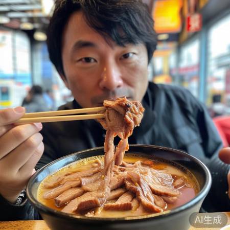 石破茂吃面叉烧过多遭遇网友炮轰，网友：这叉烧加得有点过分了！