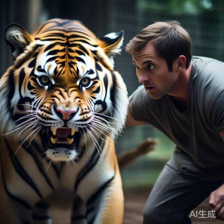 男子与老虎亲密接触,悲剧发生