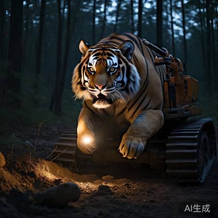 挖掘机女司机夜遇东北虎：惊险一幕！