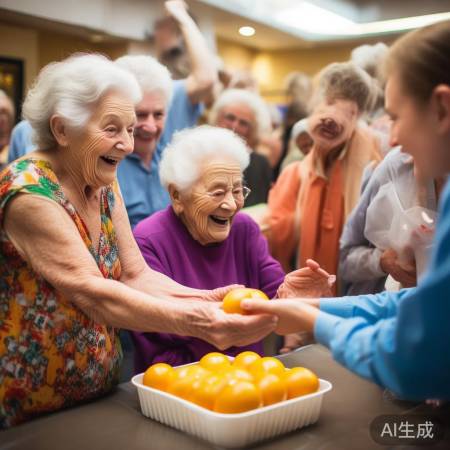 企业送蛋暖老人心