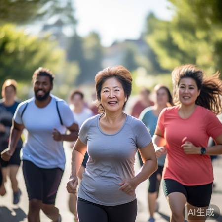 小区阿姨健身带头