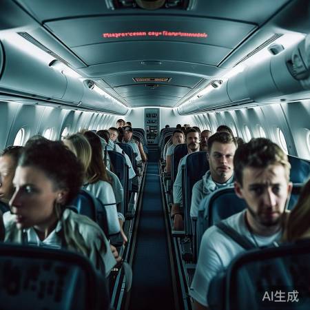 飞机紧急降落,乘客有序撤离