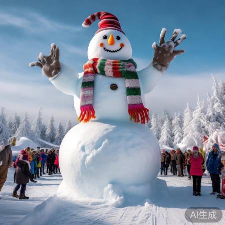 哈尔滨网红大雪人回归引关注，身高突破1米惊艳登场