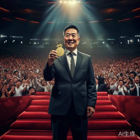 颁奖台盛况,刘国梁授金牌