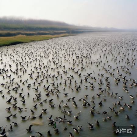 黄河口湿地鸟儿多