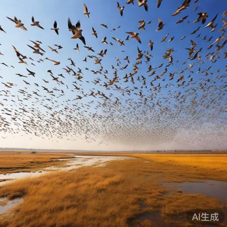 鸟浪化鲲:黄河口湿地候鸟奇观