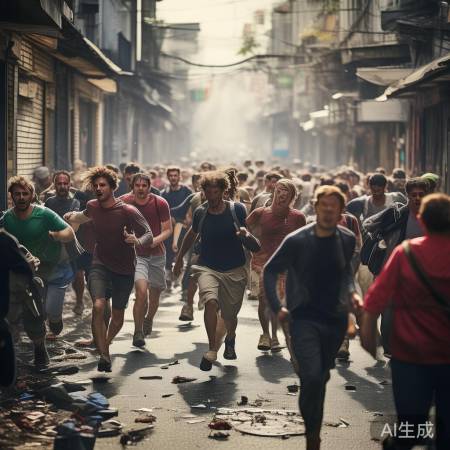 游客慌乱逃生,终寻避难所