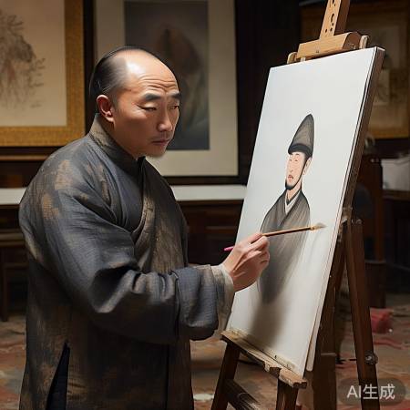 明代钱选绘朱元璋像