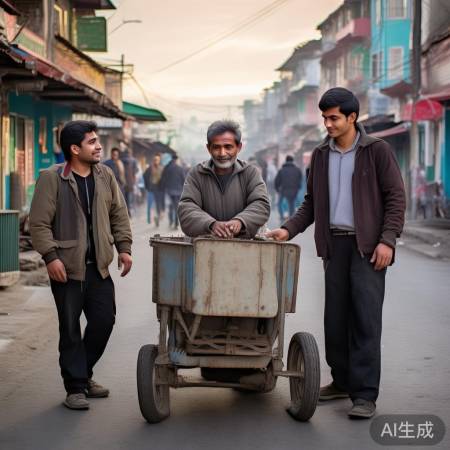 俩男子助拾荒老人，赠三轮车暖人心