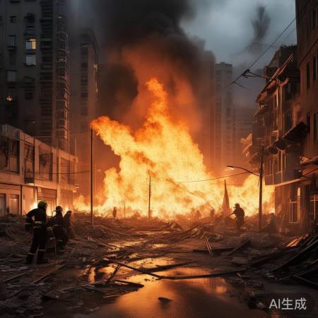 地震引发火灾,持续扑救