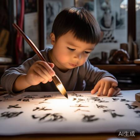 萌娃书法萌化网友