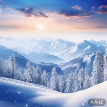 雪中自然景，水墨醉人心