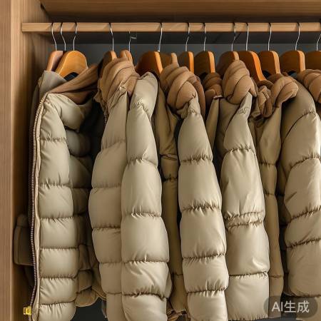 羽绒服悬挂存放好