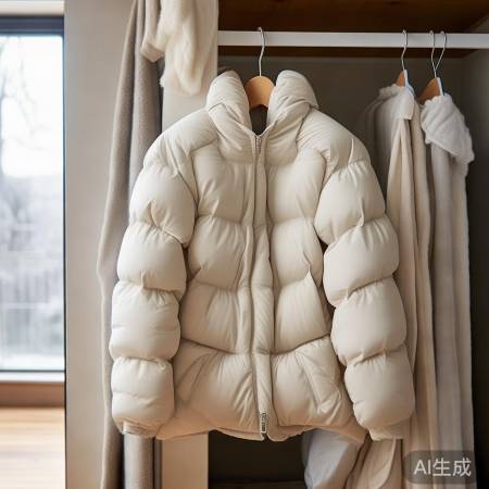 羽绒服存放避尖锐、干燥通风