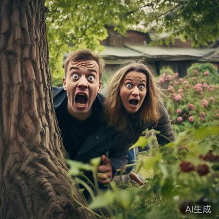 夫妻躲花园喘息