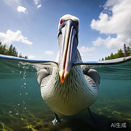 鹈鹕长喙潜水达人