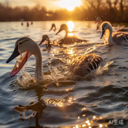 水下鸟捕鱼美景