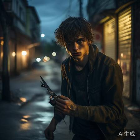 无业男子持剪刀被警方控制