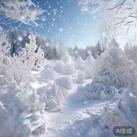 长白山雪雕云顶天宫收工：冬季艺术奇观完美呈现