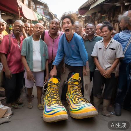 大码鞋引围观，笑声满早市
