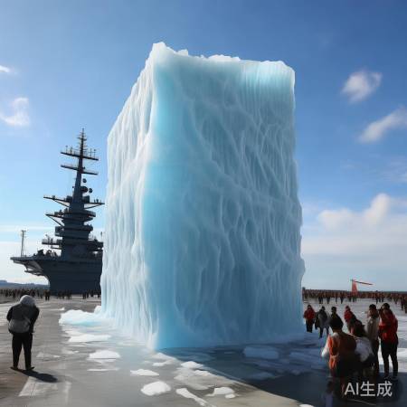 2000立方冰块再现福建舰壮景，惊艳网络！