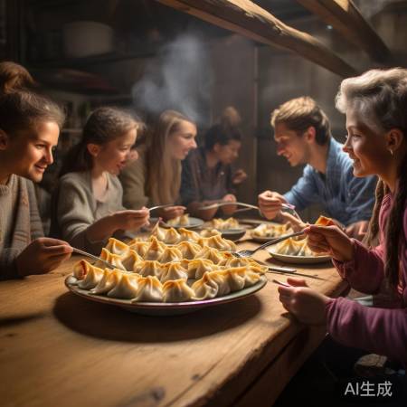 传统美食饺子，团团圆圆