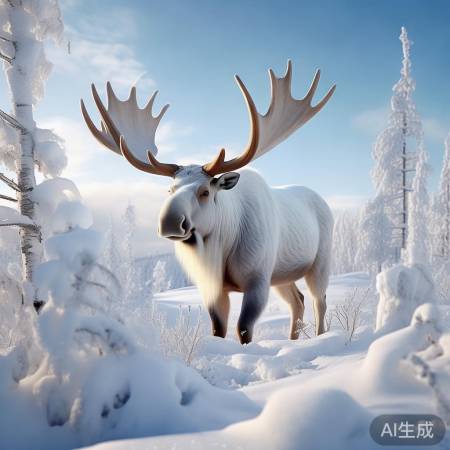 白色驼鹿唤起保护意识