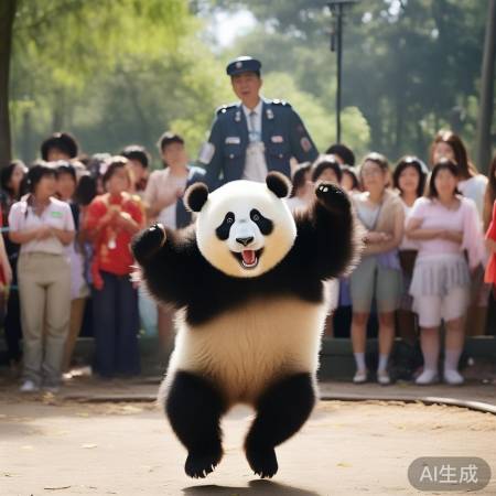 保安大叔神翻译，熊猫舞快乐瞬间