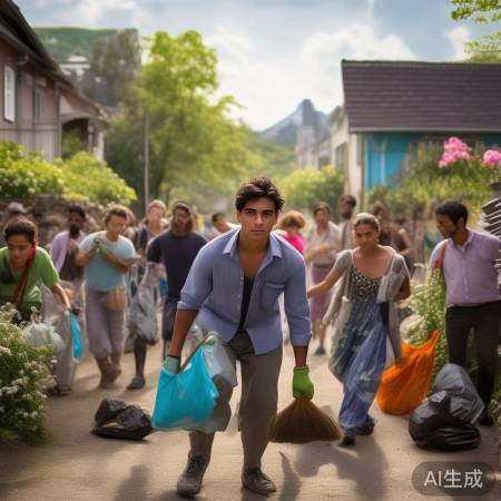 小张带头整治村环境