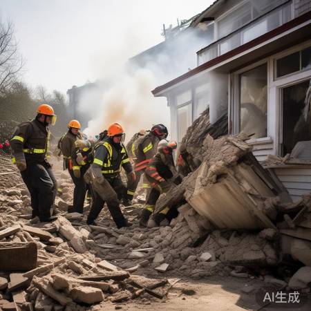 救援人员养老院搜救幸存者
